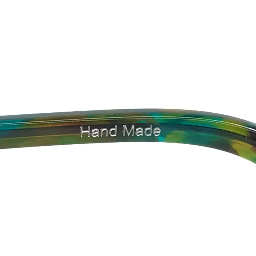 Boz Eyeglasses Frames ITZA 4000 Black Clear Green Round Full Rim 48-21-140